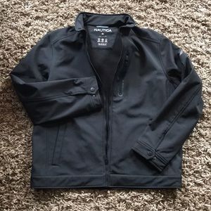 Nautica fleece lined, soft shell jacket.